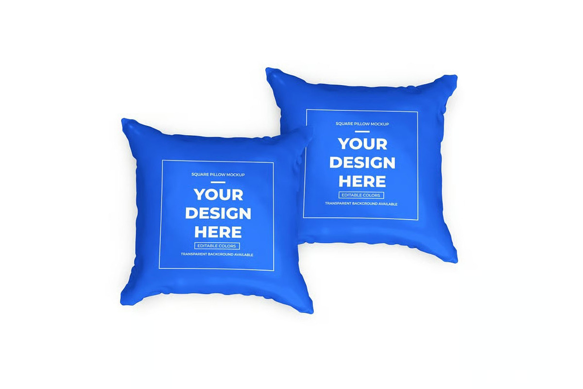 Square Pillow Cushion Mockup, a Household Mockup by DesignRushMarket (Photo 3 of 11)