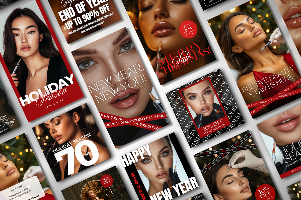 Holidays Instagram Medspa Templates, a Social Media Template by DesignsbyMariaStudio (Photo 1 of 10)