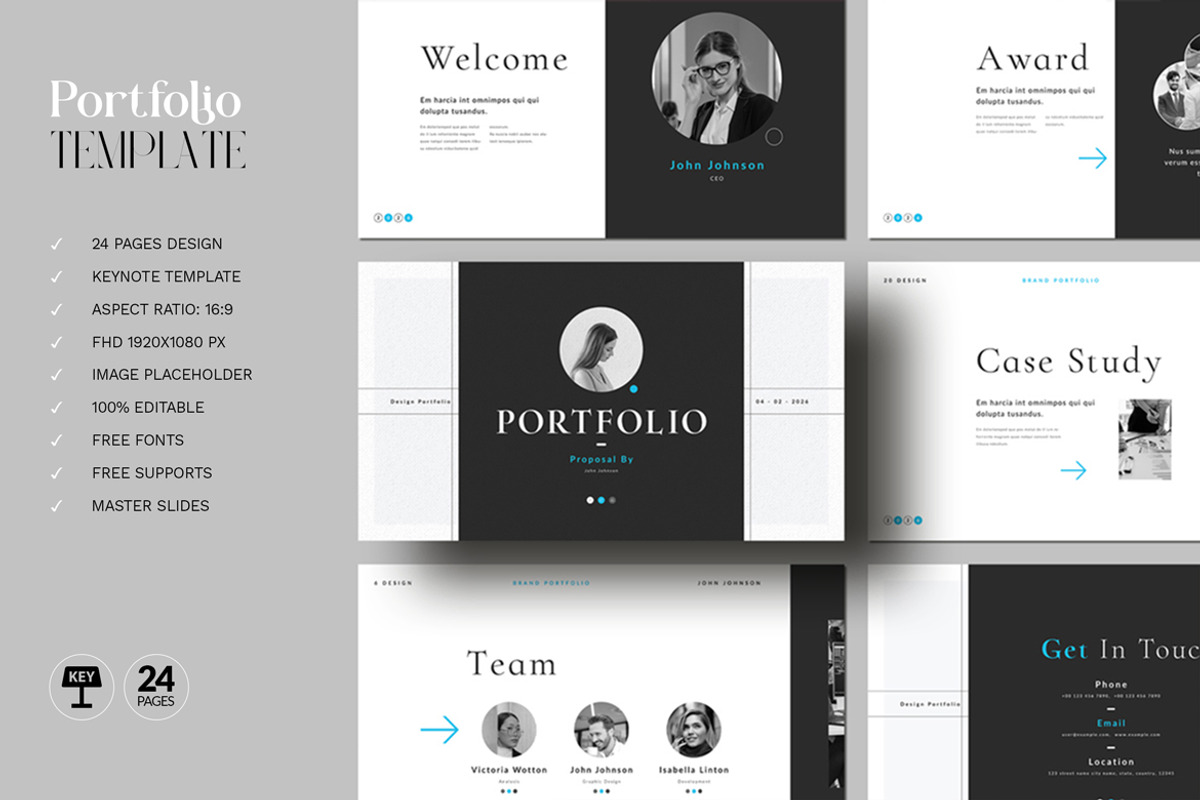 Portfolio Keynote Template, a Presentation Template by White Graphic (Photo 2 of 8)