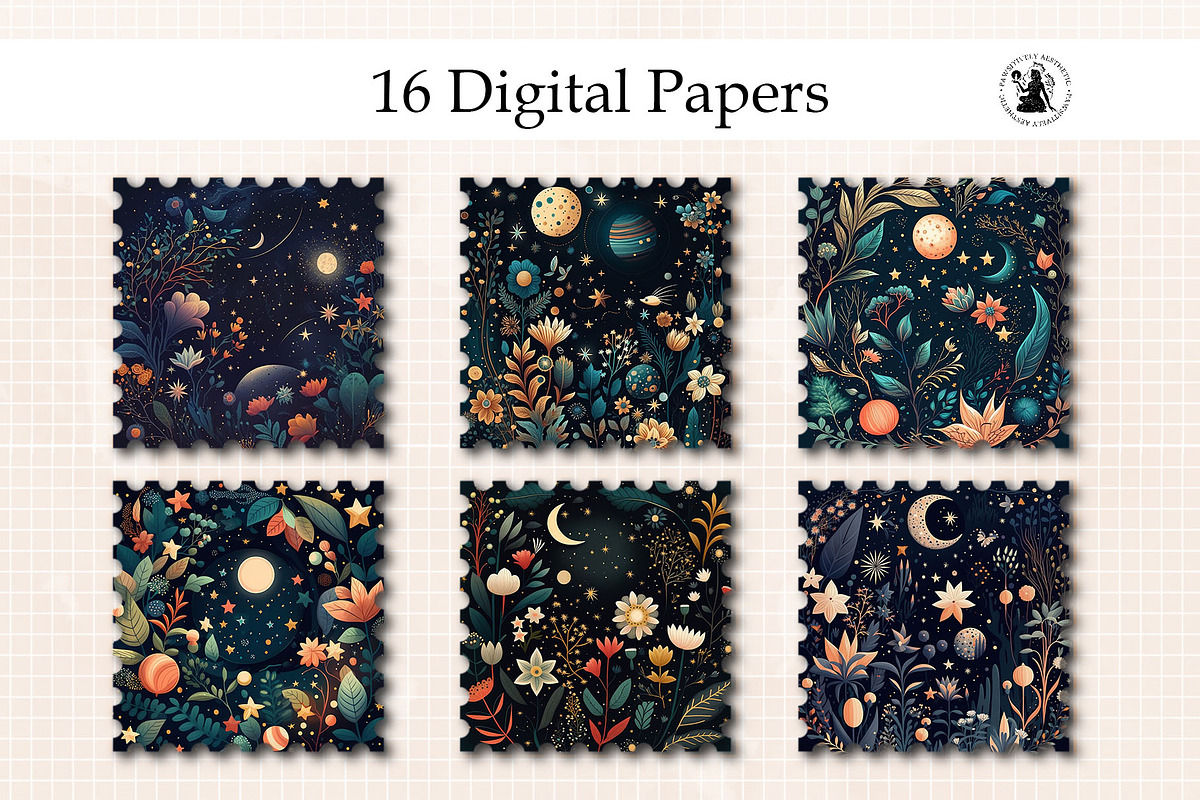 Celestial Boho Digital Paper, a Background Graphic by Pawsitively Aesthetic (Photo 4 of 4)