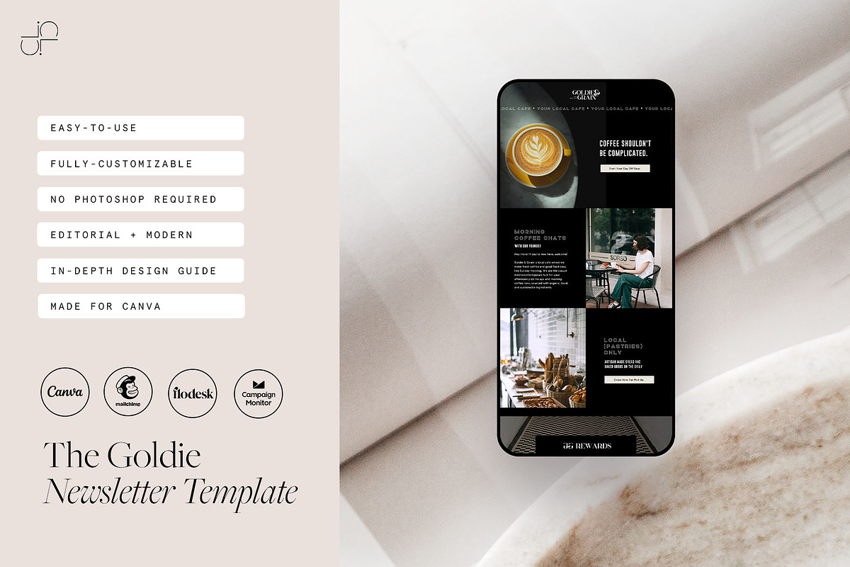 Modern Mailchimp Email Template, an Email Template by Chloe Leonard Studio (Photo 1 of 4)