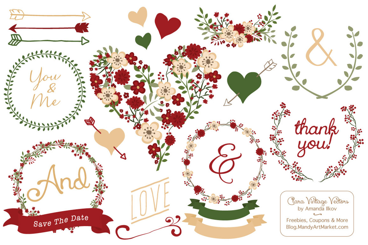 Christmas Wedding Vector Collection, an Illustration by Amanda Ilkov (Photo 1 of 4)
