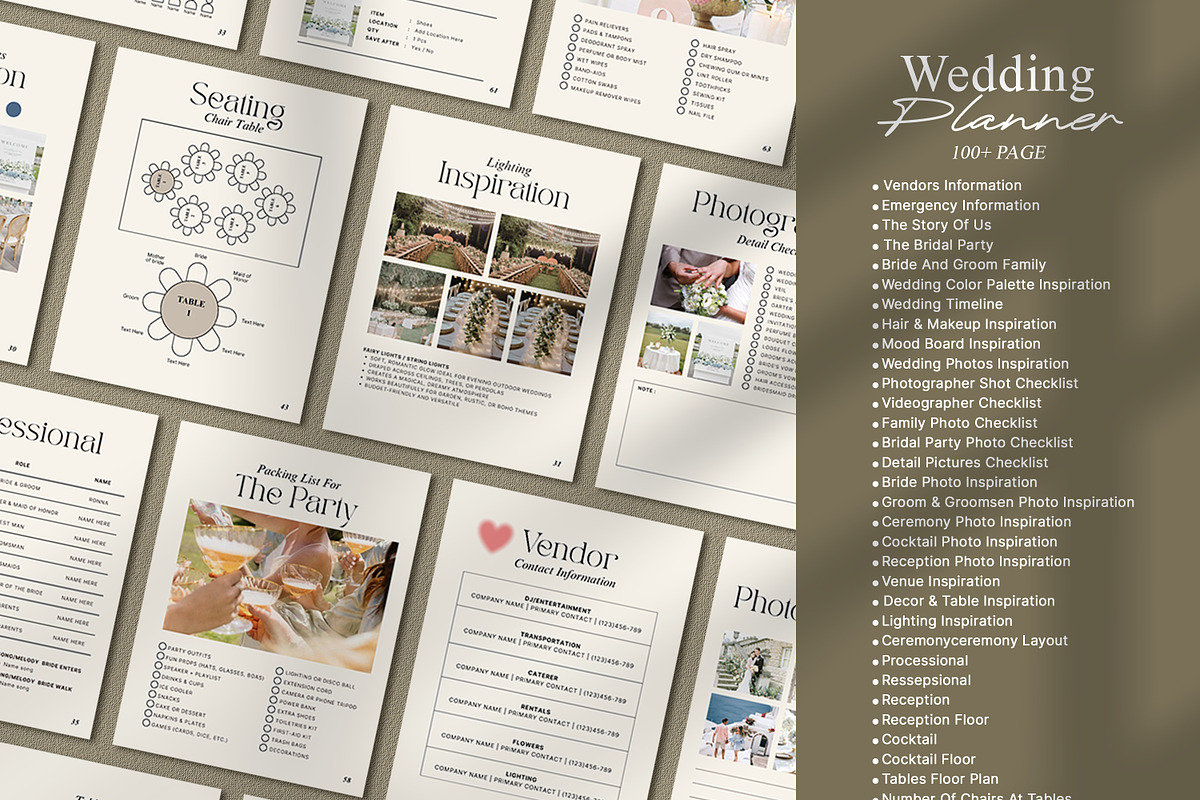 Minimalist Wedding Planner Template, a Presentation Template by SKY CREATION (Photo 2 of 6)
