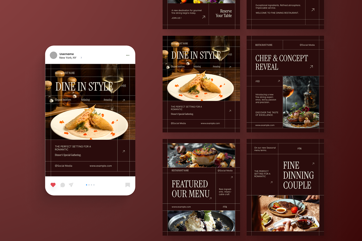 Gourmet Fine Dining Instagram Post, a Social Media Template by Annora Studio (Photo 6 of 6)