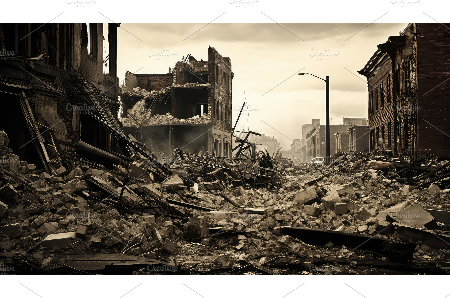 ruin damage building ai generated, an Architecture Photo by pikepicture