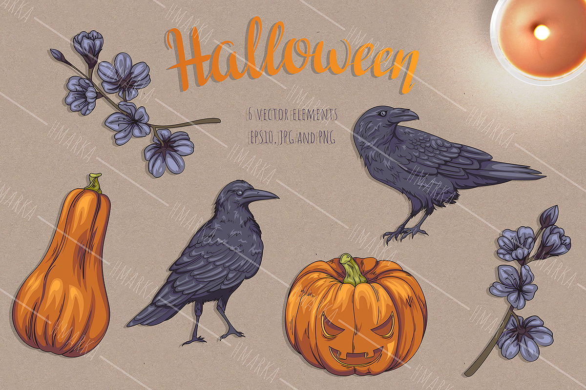 Halloween crows, a Background Graphic by HmarkaShop (Photo 2 of 5)