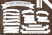 White Ribbon Banner Clipart, an Illustration by Amanda Ilkov (Thumbnail 1 of 4)