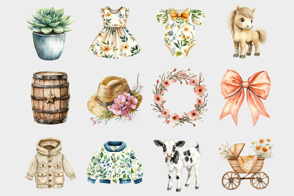 Western Baby Shower Clipart, a Seasonal Illustration by Design Market (Photo 3 of 5)