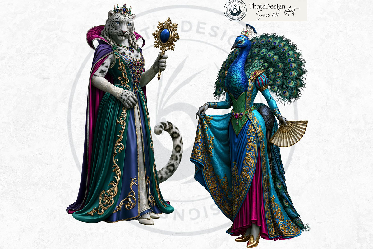 Gilded Menagerie Royal Animals, an Animal Illustration by ThatsDesignArt (Photo 13 of 13)
