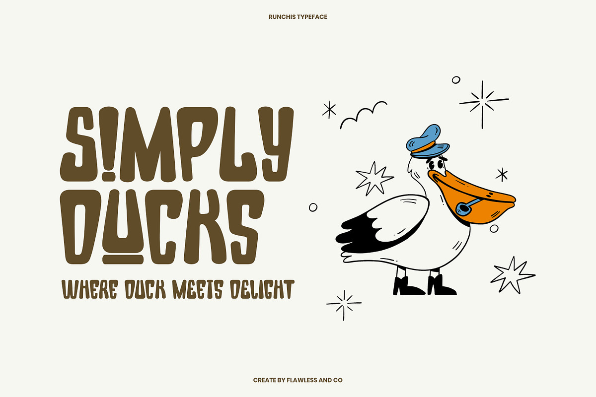 Runchis - Display Typeface Font, a Sans Serif Font by Flawless And Co (Photo 6 of 10)
