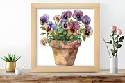 Pansy Garden Watercolor Clipart, an Illustration by DreamCafeArt (Thumbnail 6 of 8)
