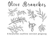 Olive branches set, an Illustration by Gennadi Digital Studio (Thumbnail 2 of 5)