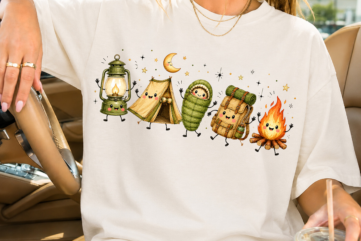 Cute Kawaii Camping Doodle PNG, a Seasonal Illustration by Rose Art (Photo 2 of 4)