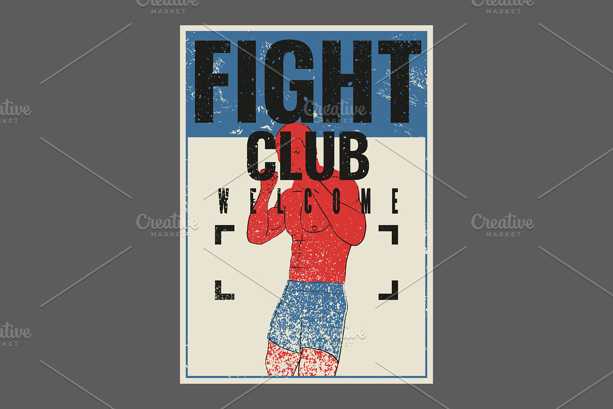 Fight Club grunge vector poster set., a Sport Illustration by PoPaShop (Photo 4 of 8)