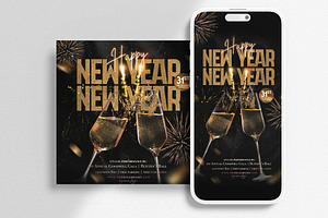 Happy New Year Instagram Banners, a Social Media Template by Ronita Shkodra