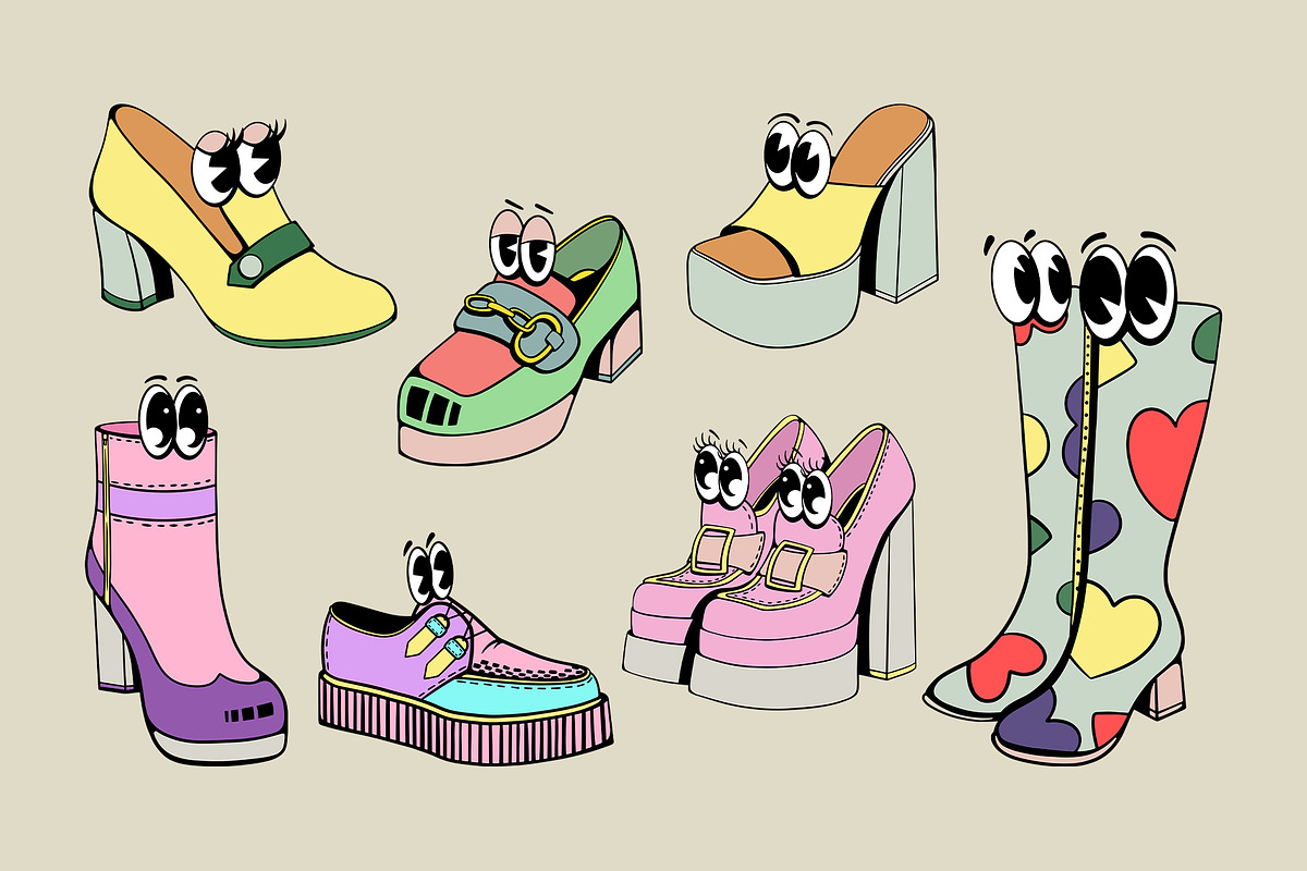 Funny Shoes - Character Collection, an Illustration by Alina Sh (Photo 3 of 7)