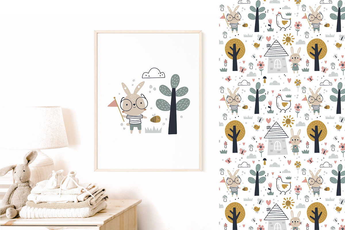 Cute Spring Bunnies Clipart, an Animal Illustration by Leysan Shayak (Photo 2 of 9)