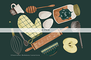 Bakers Kitchen Clipart & Patterns, a Food Illustration by Illustrations Lazarteva (Thumbnail 5 of 6)