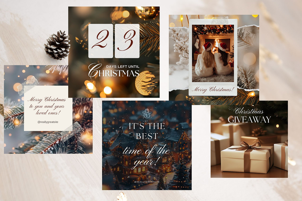 Bright Christmas Instagram Templates, a Social Media Template by InstaDesignPro (Photo 8 of 10)
