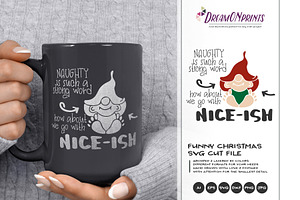 Funny Christmas SVG | Nice - Naughty