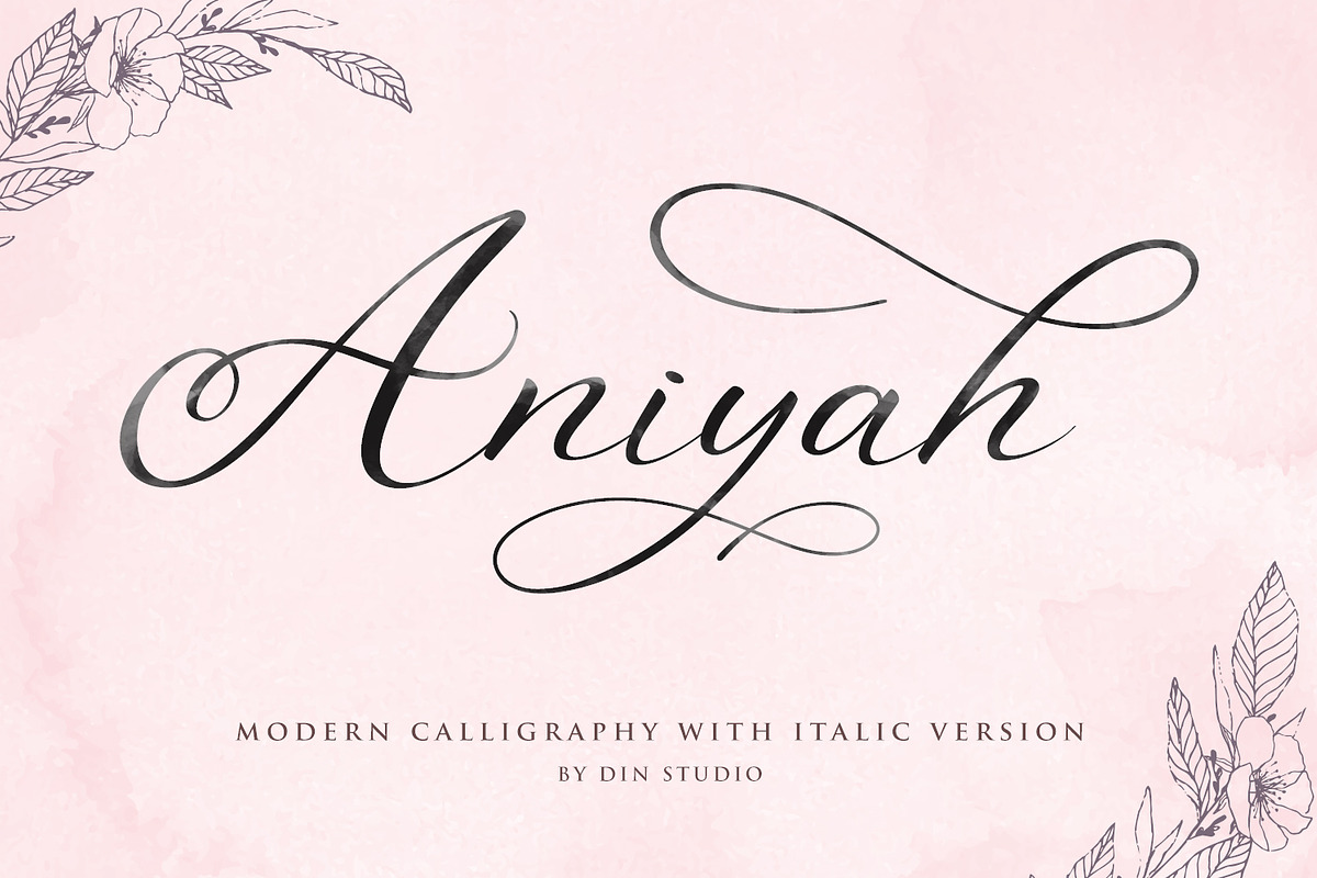 Aniyah Script Calligraphy, a Script Font by din-studio.com (Photo 1 of 14)