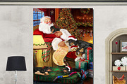 Christmas Santa Coonhound Dog Art, an Animal Illustration by Art Paradise Studios (Thumbnail 2 of 3)