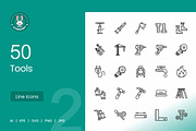 50 Tools line Icons, an Icon by IconBunny (Thumbnail 1 of 2)