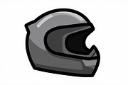 Motorcycle Helmet Silhouette Set, an Illustration by abu67222 (Thumbnail 7 of 7)