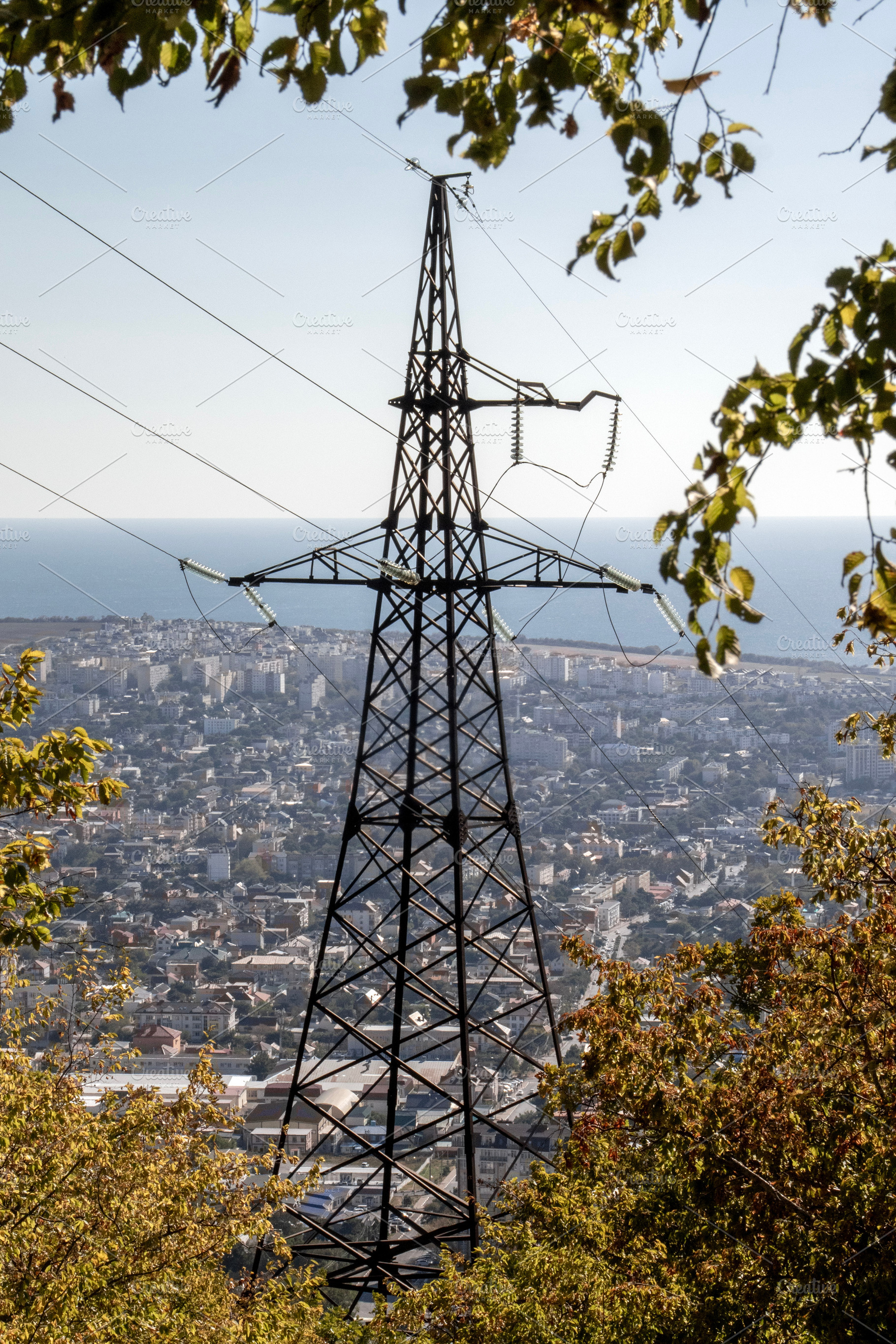 High voltage support on the mountain, a Technology Photo by Schreibikus