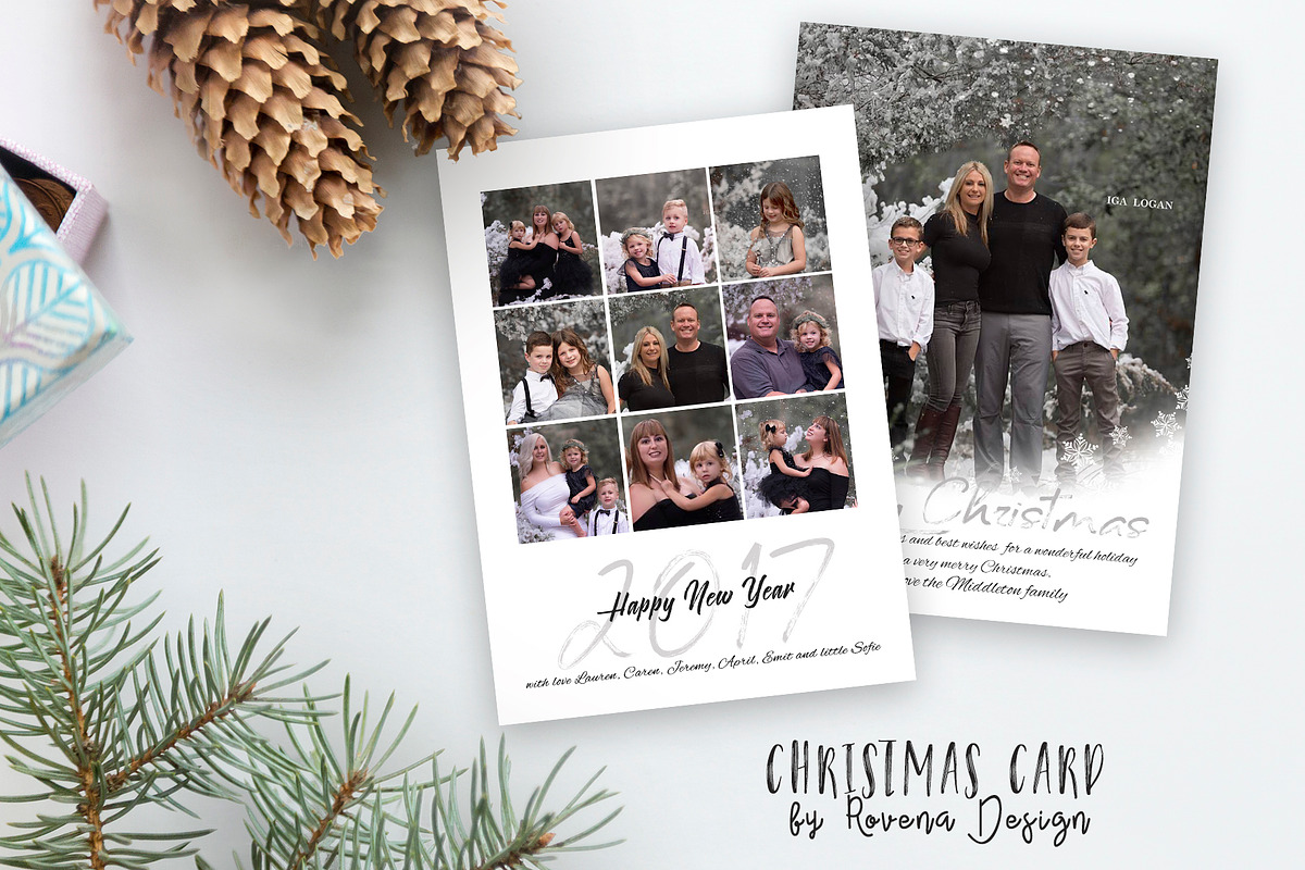 Christmas Card Template, a Card Template by Rovena Design (Photo 1 of 2)