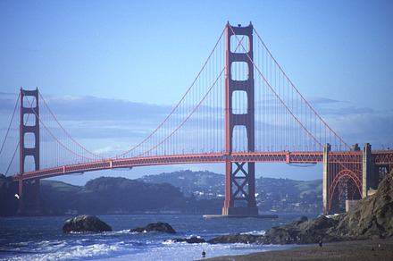 Golden gate bridge at sunset stock photograph preview 6