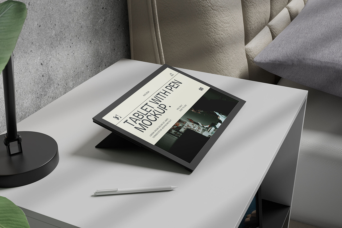 Two Tablets with Digital Pen Mockup, a Device Mockup by xavier_studio (Photo 2 of 5)