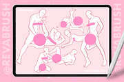 Procreate Male pose anatomy brushes, a Brush Add-On by Revabrush (Thumbnail 5 of 6)
