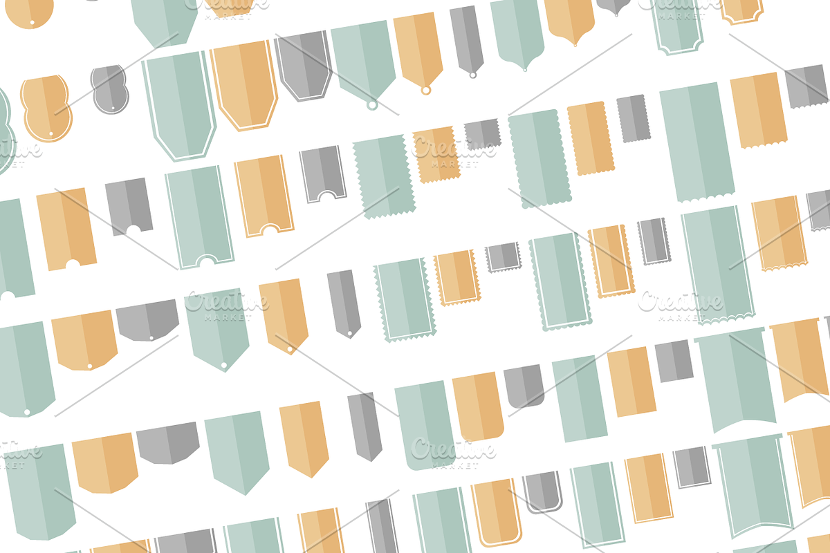 120 Flat Hanging Banners - Vector preview 3