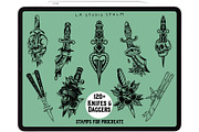 Knifes & Daggers - Tattoo Stamp Set, a Brush Add-On by LA Studio Sthlm (Thumbnail 2 of 4)