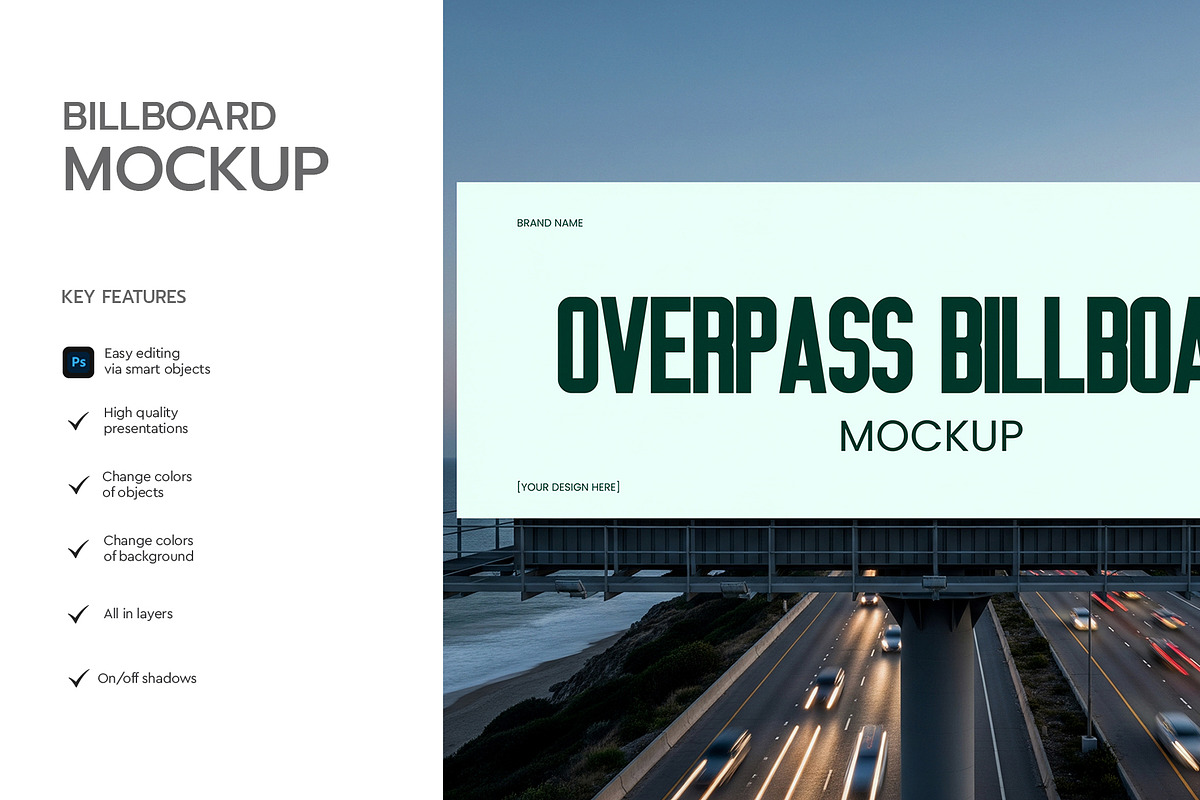 Highway Overpass Billboard Mockup, an Advertising Mockup by graphypix (Photo 2 of 4)