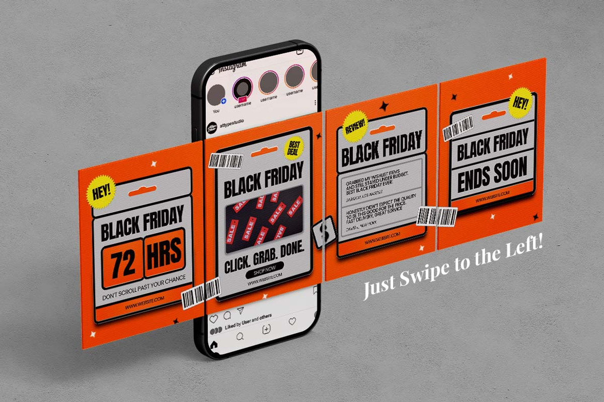 Black Friday Sale Instagram Carousel, a Social Media Template by Attype (Photo 5 of 5)