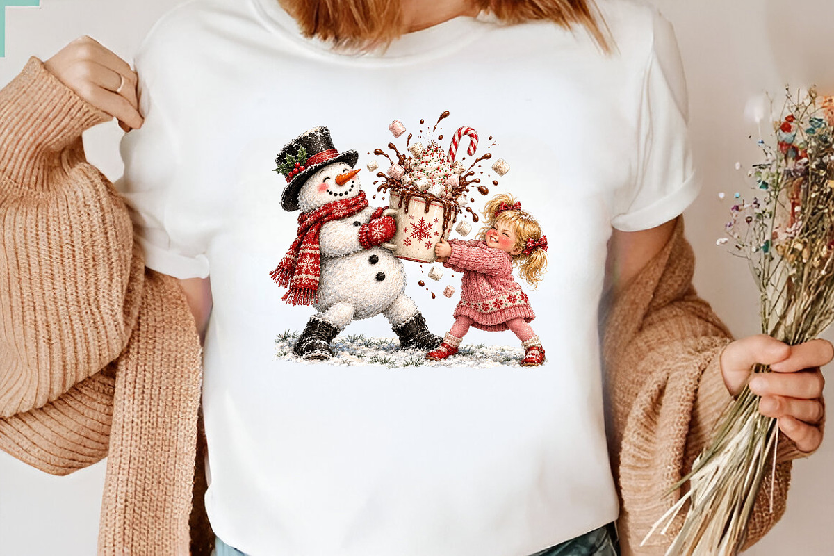 Funny Snowman Hot Cocoa Splash PNG, a Seasonal Illustration by CraftArtStudio (Photo 3 of 4)