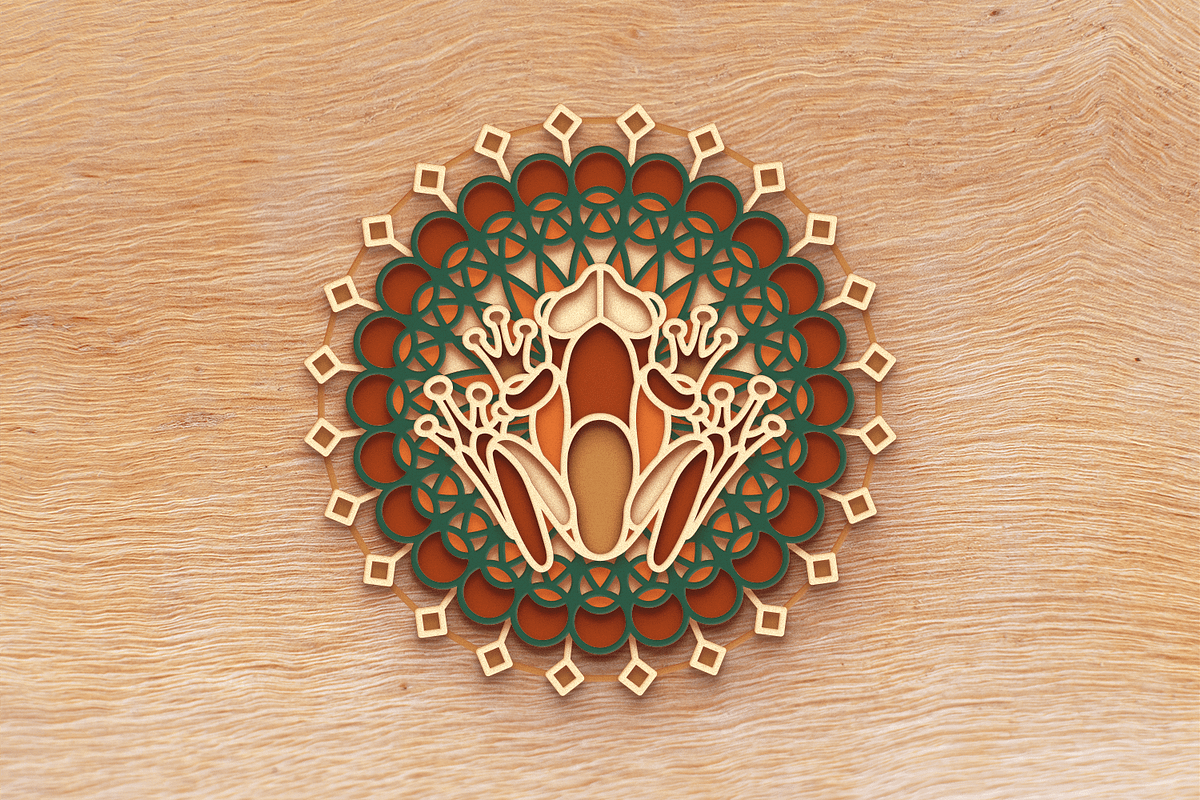 Frog 3D Mandala - SVG laser cut file, an Object Graphic by Arshad Ali (Photo 6 of 8)