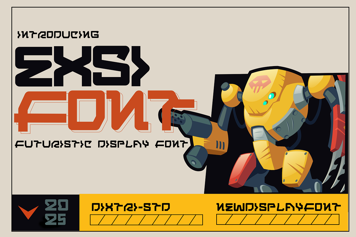 Exsi Font - Futuristic Display Font, a Serif Font by Dm Studio (Photo 1 of 10)