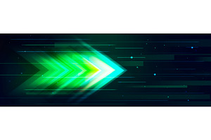 Green neon arrow boost with glowing, an Illustration by art PVP - market