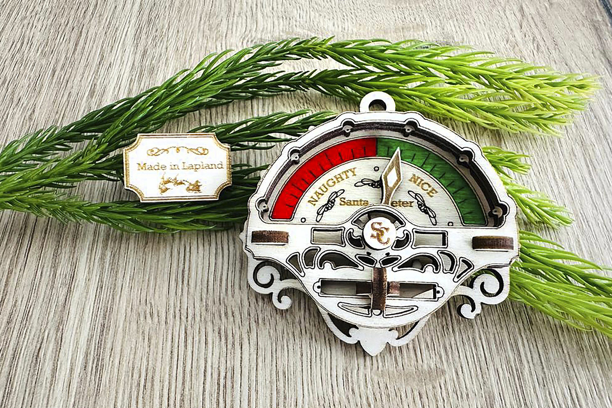 Santa Meter Ornament - Laser Cut, an Object Graphic by VectorPainter (Photo 3 of 10)