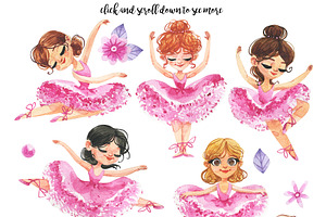 Cute Ballerinas Watercolor Set