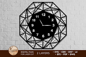CLOCK WALL POLYGONAL Multilayer File