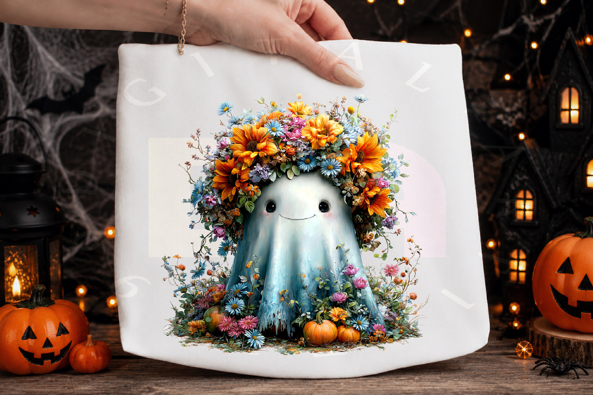 Whimsical Ghost Clipart Bundle, a Transportation Illustration by Digital Artistic99 (Photo 4 of 7)