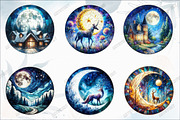 Round Moonlit Nights Stained Glass, a Graphic by designcity5 (Thumbnail 3 of 5)