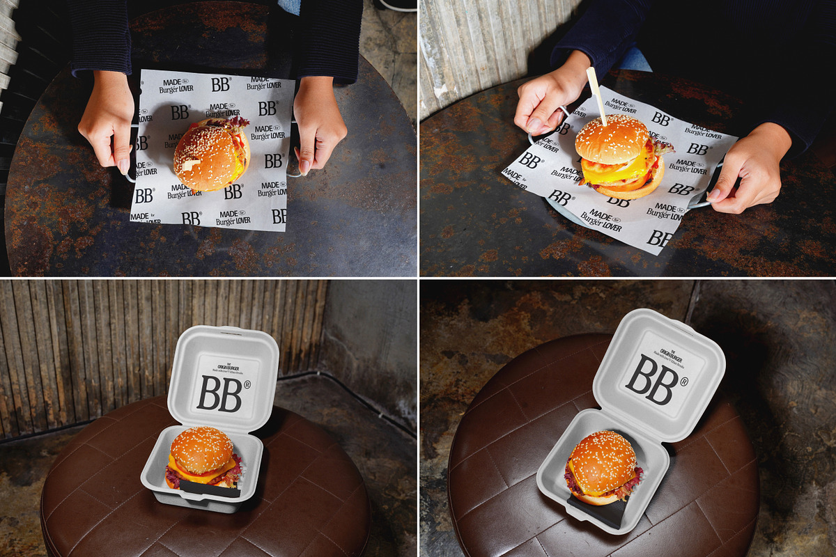 Burger & Cafe Packaging Mockups, a Packaging Mockup by Vitora Mockup (Photo 9 of 11)