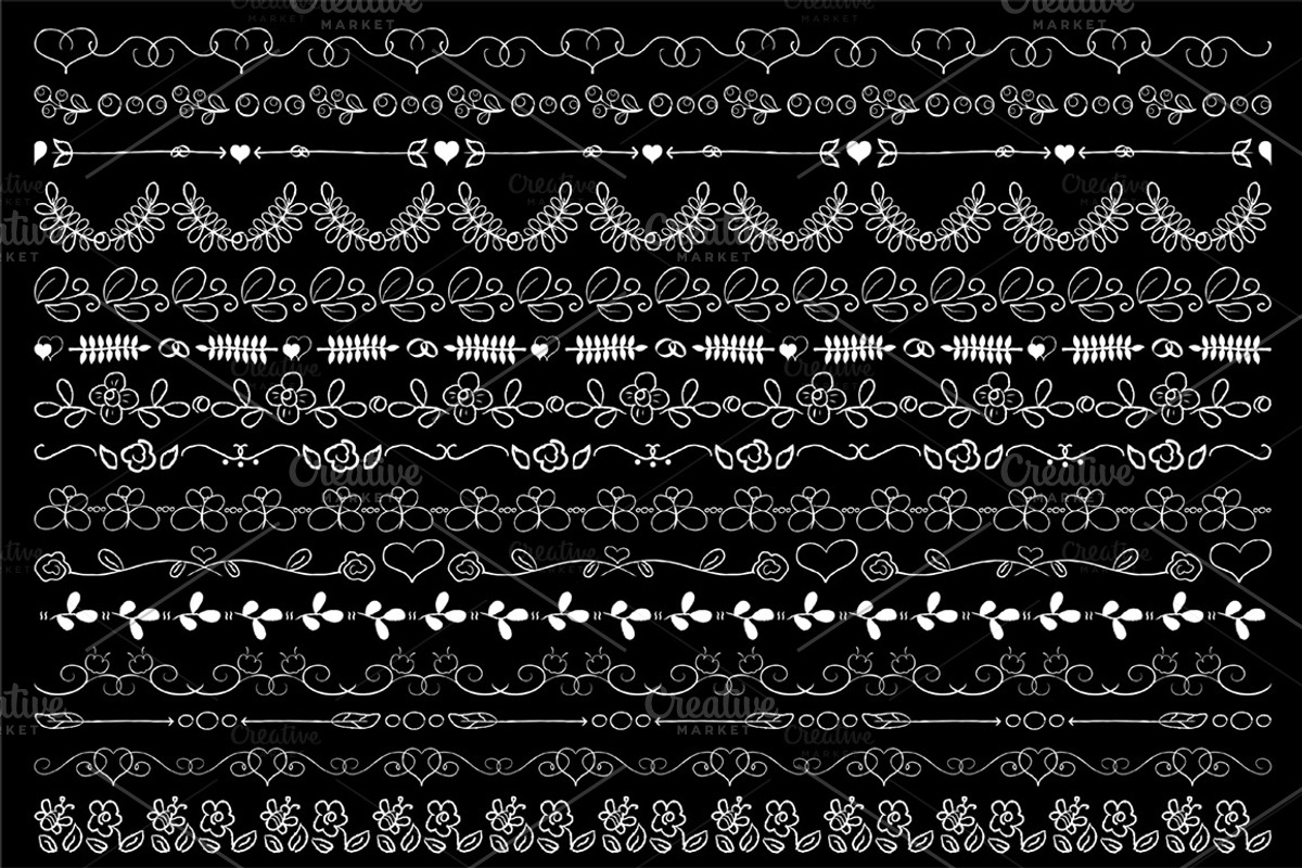White Chalk Borders Collection, an Illustration by RabbitAndPencil (Photo 2 of 2)