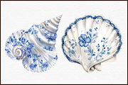 Blue Chinoiserie Summer Clipart PNG, an Illustration by Sublimation Artist (Thumbnail 3 of 6)