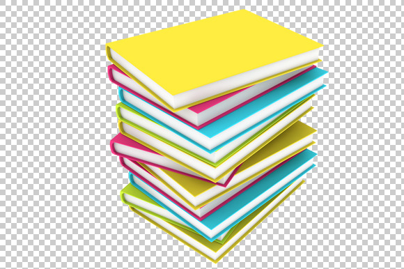 Book Stack - 3D Render PNG preview 2